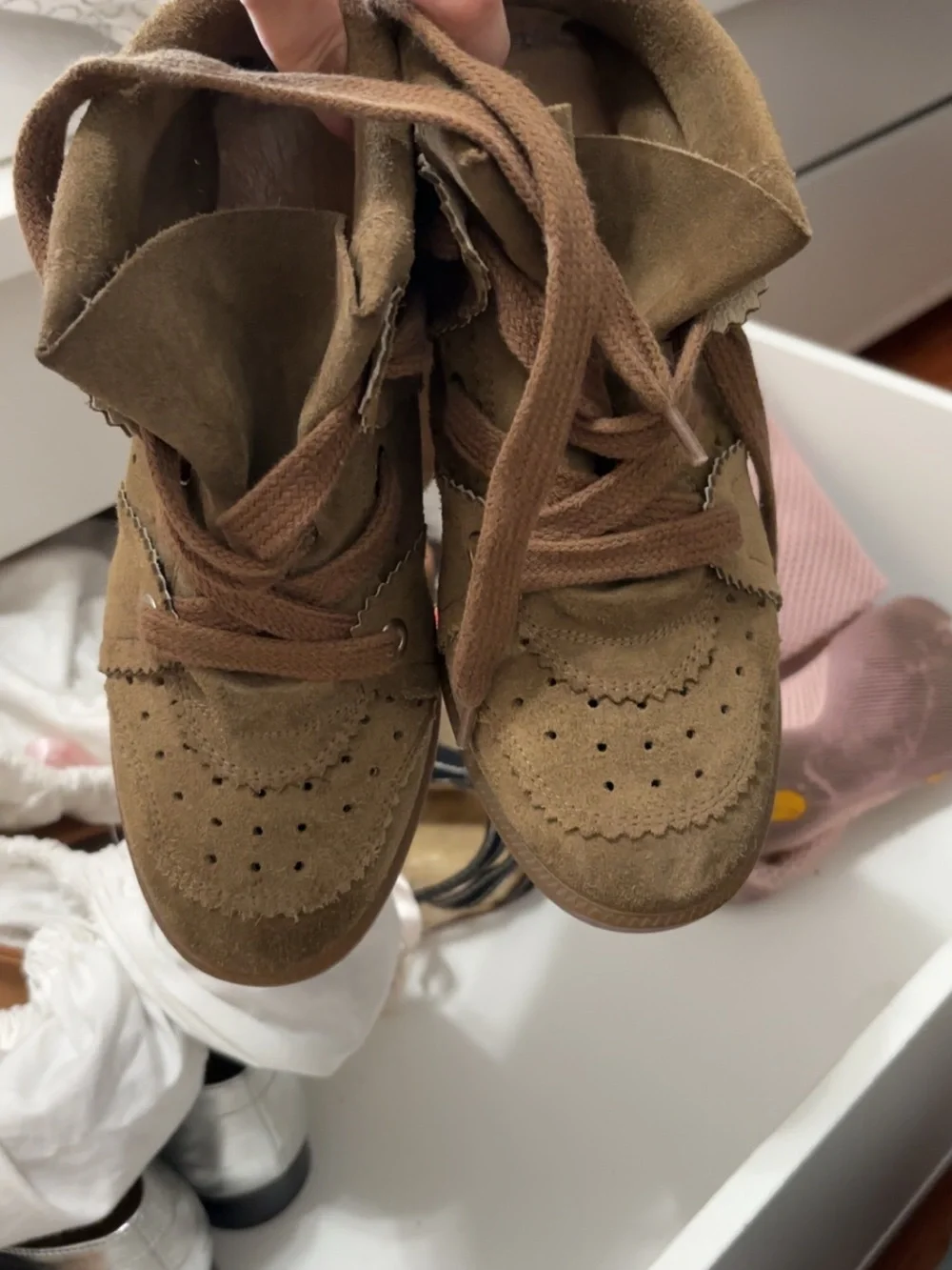 Isabel Marant Bobby Suede Wedge Sneakers